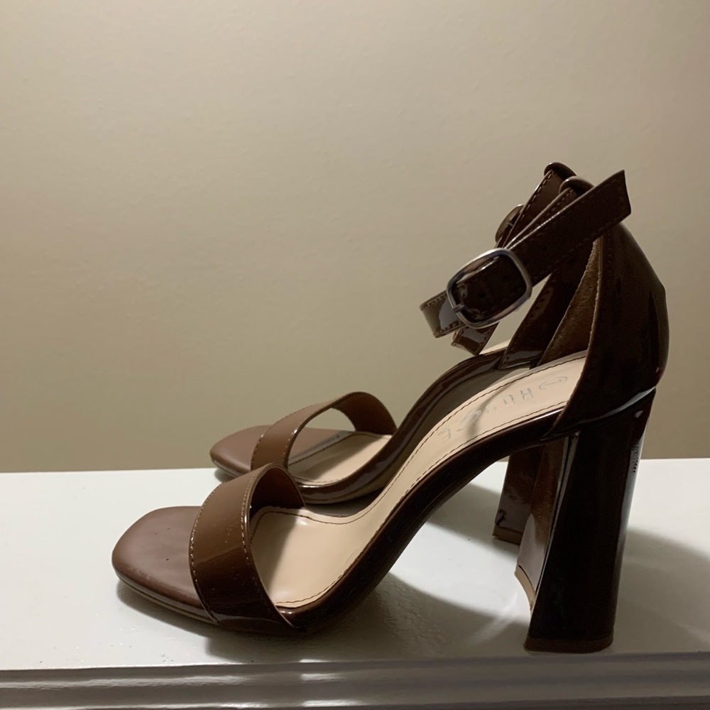 Brown high heels